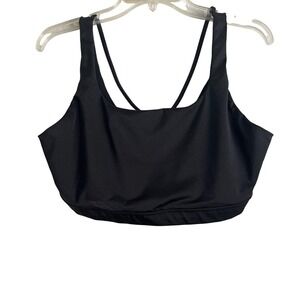 Athleta Women Black Square Neck Multi-Strap Sports Bra XL Activewear